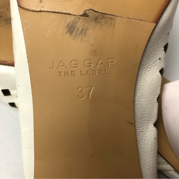 JAGGAR The Label Cage White Leather Heels 6.5 - Picture 8 of 8